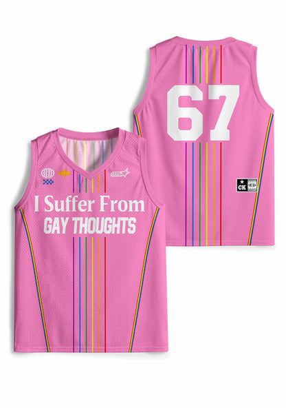 Pink I Suffer From Gay Thoughts Pride Y2K Sport Jersey Tank Cherrykitten