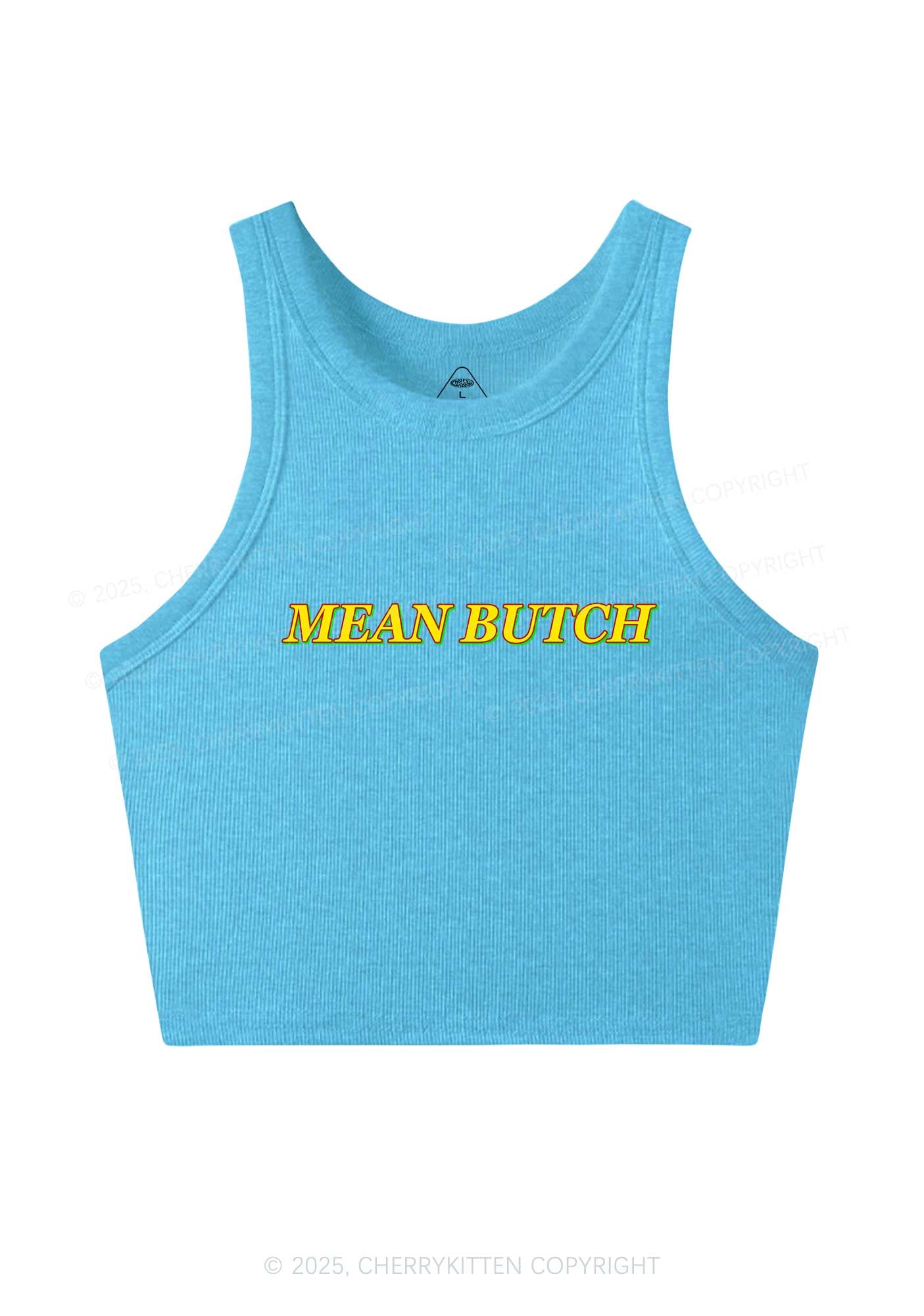 Mean Butch Pride Y2K Crop Tank Top Cherrykitten