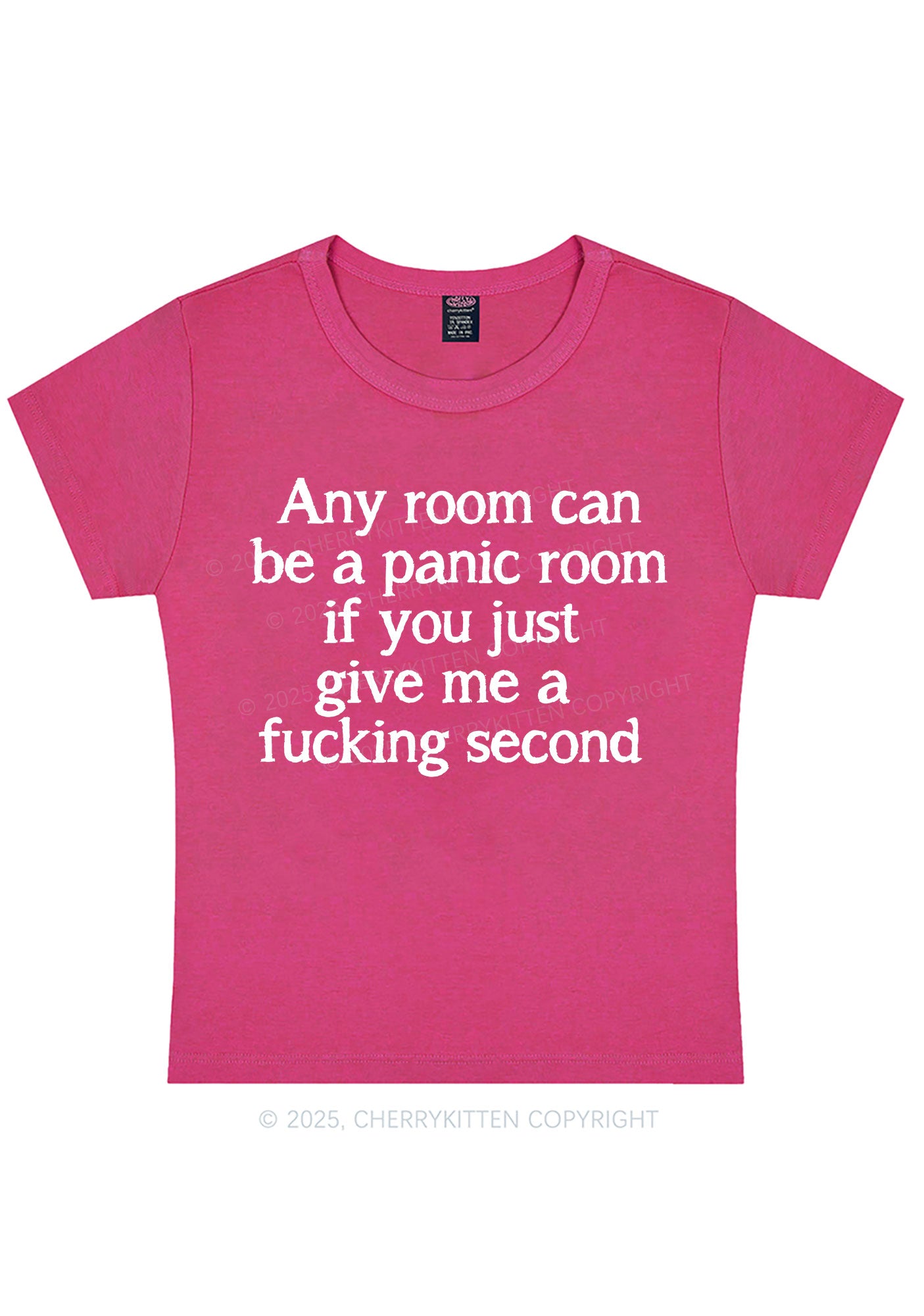Any Room Can Be Panic Y2K Baby Tee Cherrykitten