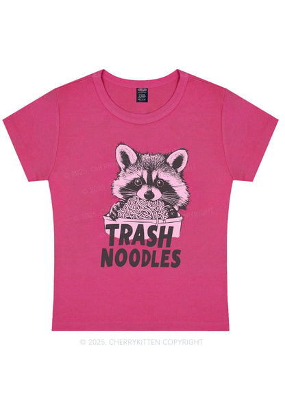 Curvy Raccoon Trash Noodles Y2K Baby Tee Cherrykitten