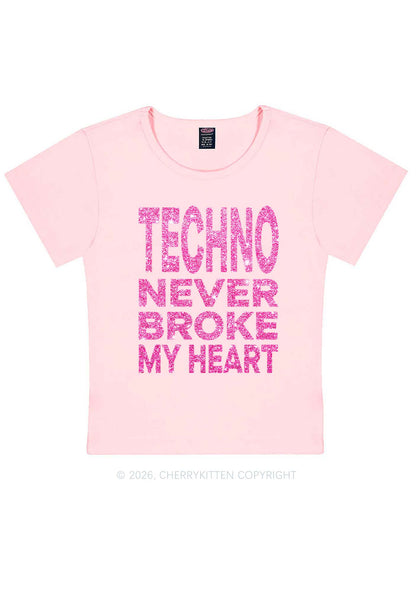 Glitter Techno Heart Y2K Baby Tee Cherrykitten