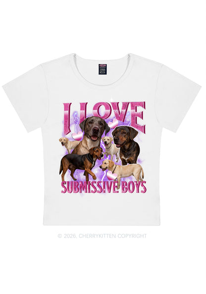 I Love S Dogs Y2K Baby Tee Cherrykitten