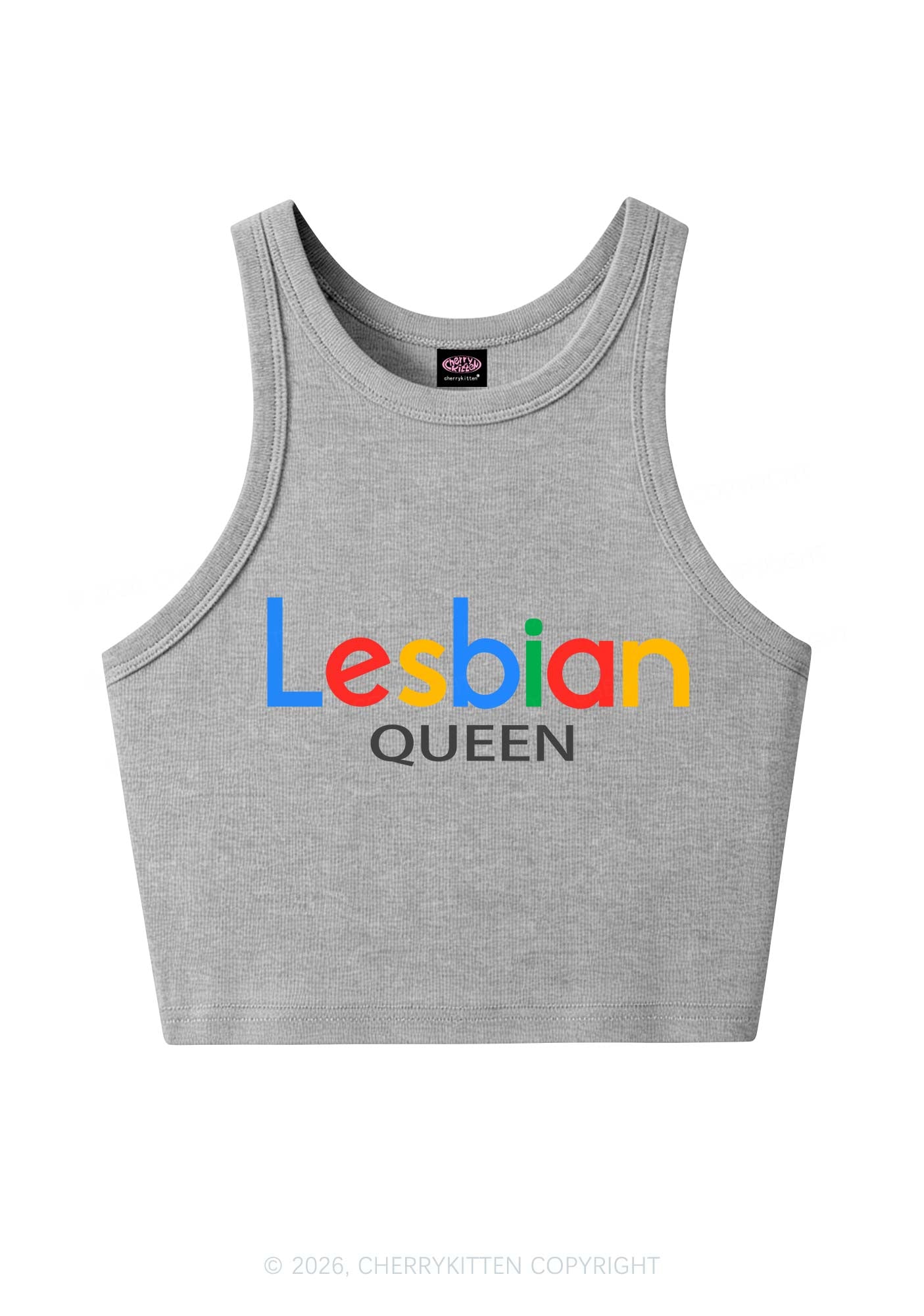 Lesbian Queen Pride Y2K Crop Tank Top Cherrykitten