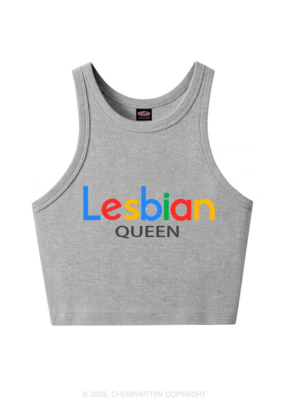 Lesbian Queen Pride Y2K Crop Tank Top Cherrykitten