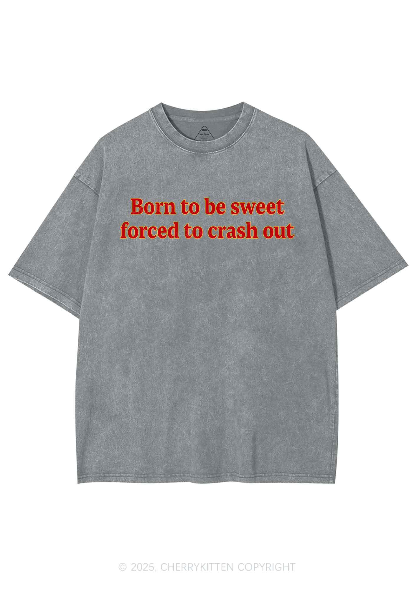Born To Be Sweet Y2K Shirts Washed Tee Cherrykitten