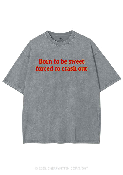 Born To Be Sweet Y2K Shirts Washed Tee Cherrykitten
