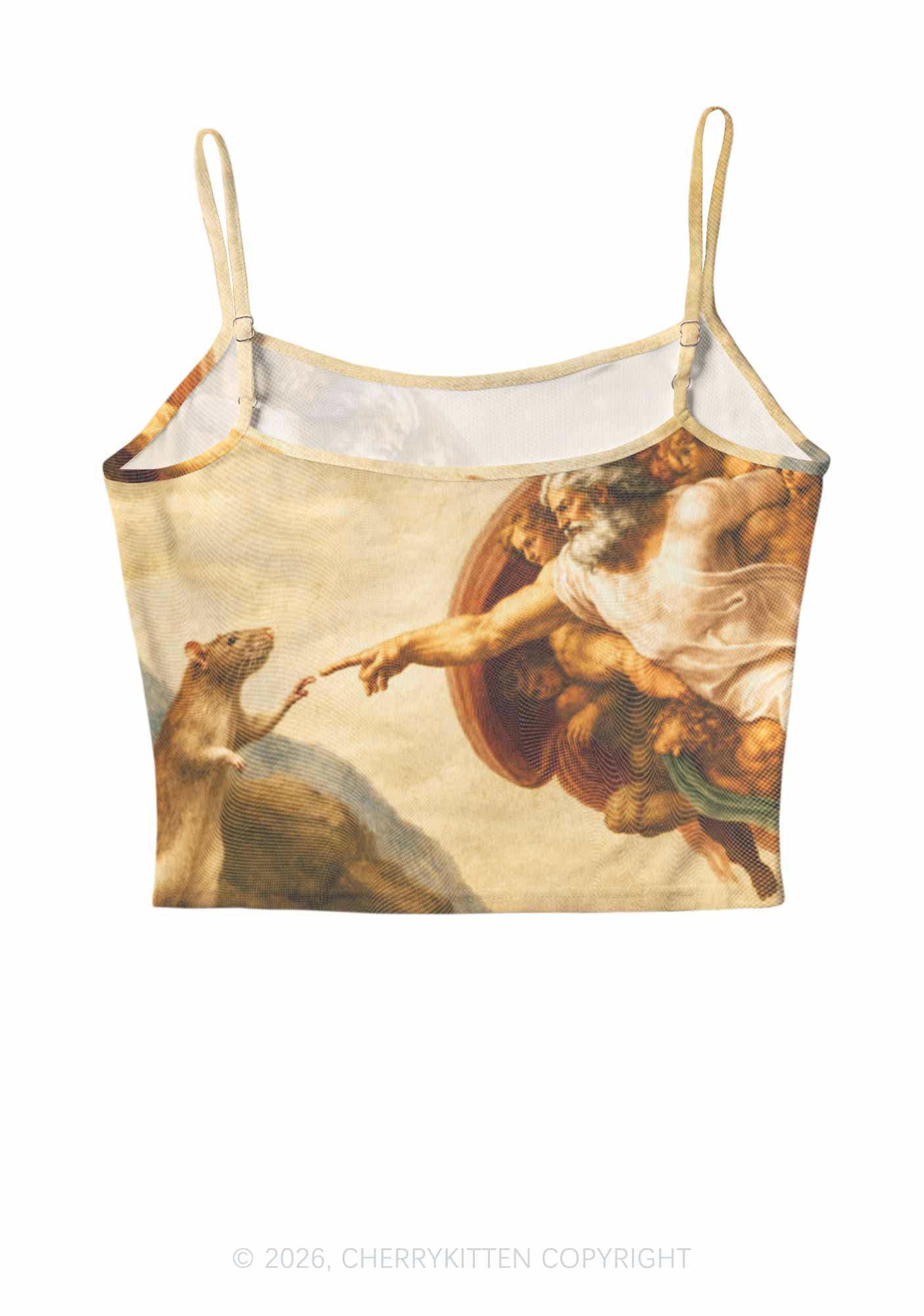 God Hand Touching Rat Y2K Mesh Cami Tank Cherrykitten
