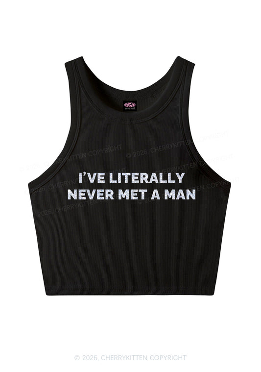 Glitter Never Met A Man Pride Y2K Crop Tank Top Cherrykitten