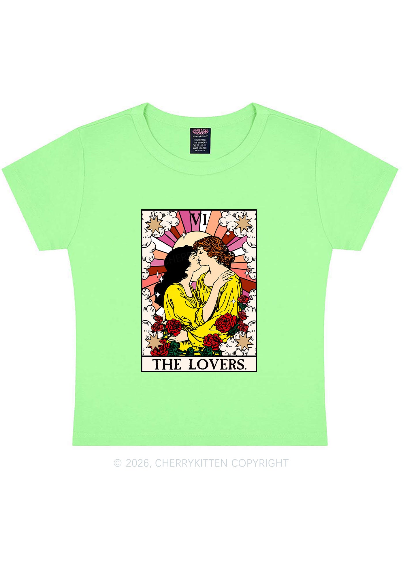 Kissing Lesbians Pride Y2K Baby Tee Cherrykitten