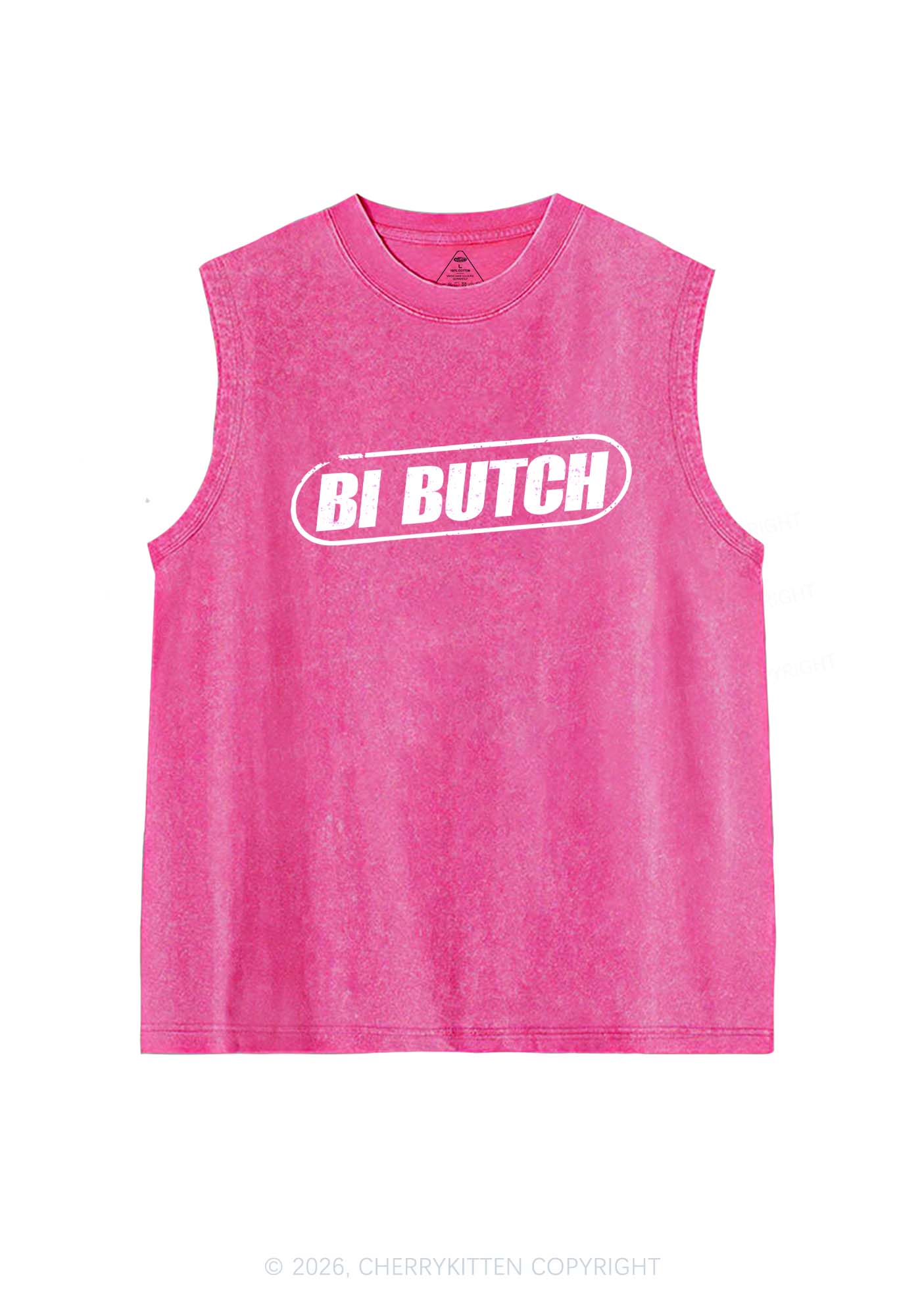 Bi Butch Pride Y2K Washed Muscle Tank Cherrykitten