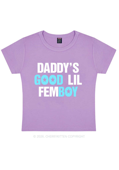 Daddys Good Lil Femboy Pride Y2K Baby Tee Cherrykitten