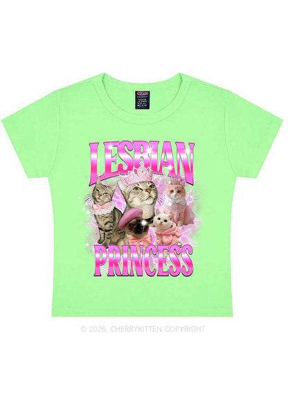 Lesbian Princess Cats Y2K Baby Tee Cherrykitten