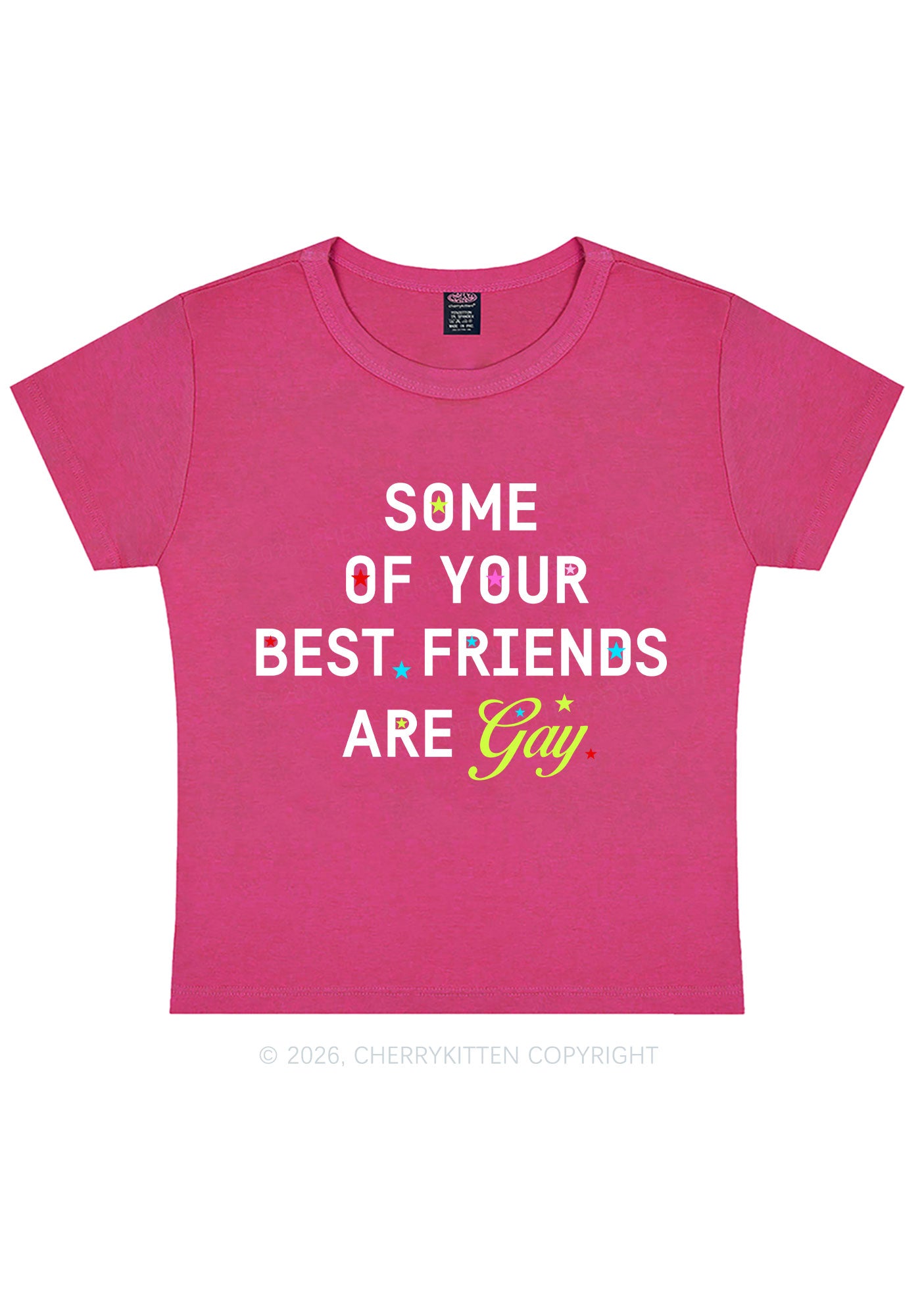 Your Best Friends Are Gay Pride Y2K Baby Tee Cherrykitten