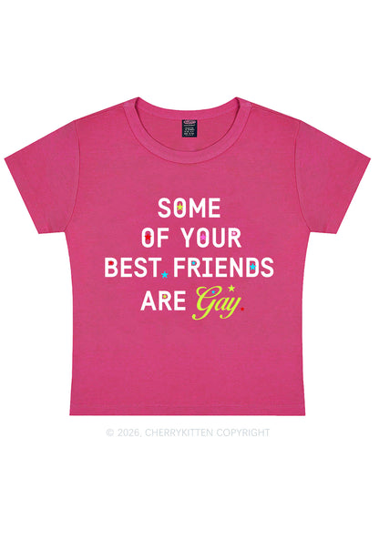 Your Best Friends Are Gay Pride Y2K Baby Tee Cherrykitten