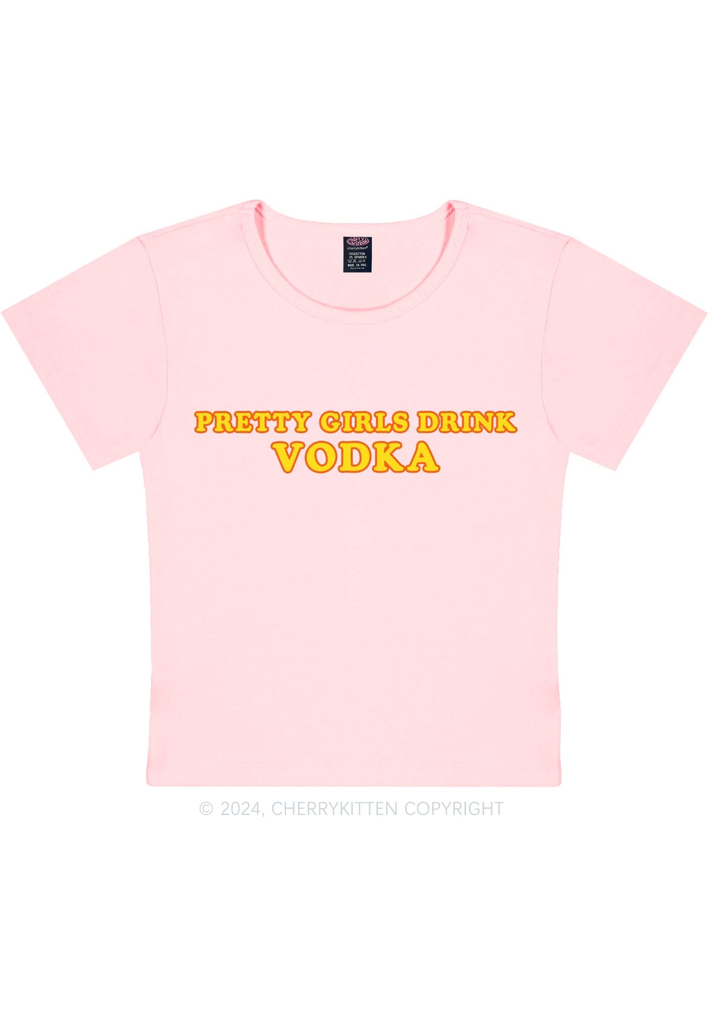 Pretty Girls Drink Vodka Y2K Baby Tee Cherrykitten