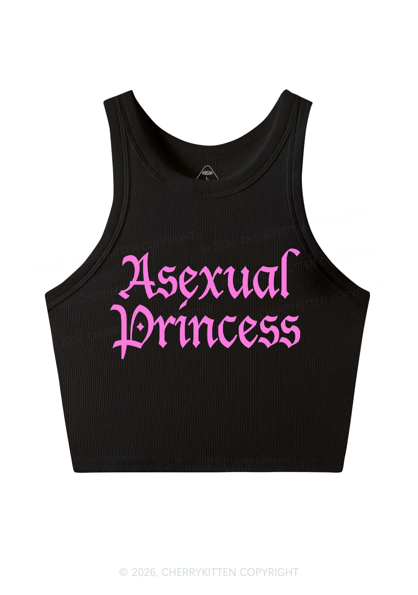 Asexual Princess Pride Y2K Crop Tank Top Cherrykitten