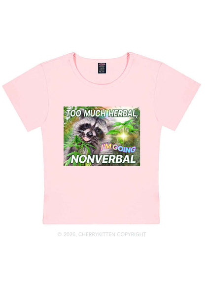 Im Going Nonverbal Y2K Baby Tee Cherrykitten