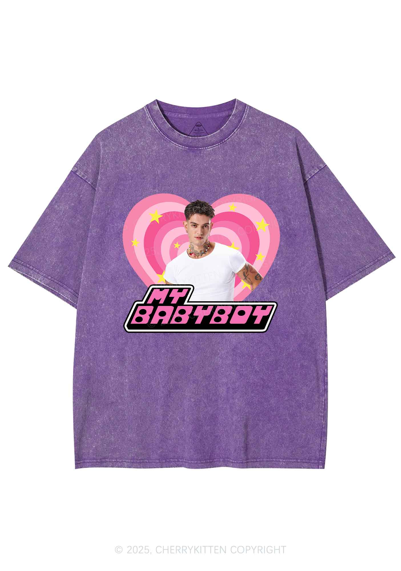 Custom Love My Babyboy Y2K Shirts Washed Tee Cherrykitten