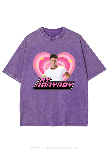 Custom Love My Babyboy Y2K Shirts Washed Tee Cherrykitten
