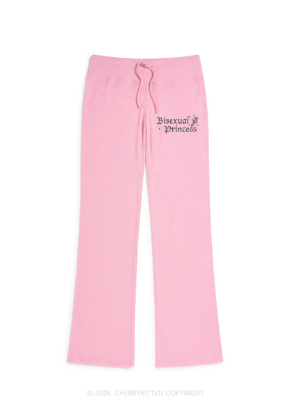 Bisexual Princess Pride Y2K Low Rise Drawstring Flare Pants Cherrykitten