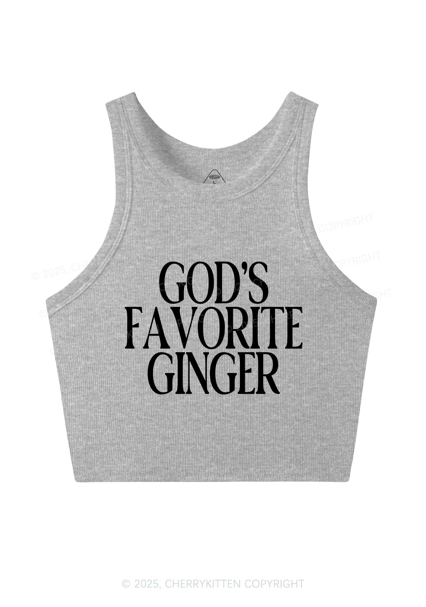 Gods Favorite Ginger Y2K Crop Tank Top Cherrykitten