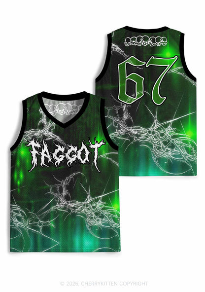 Green Gothic Faggot Pride Y2K Sport Jersey Tank Cherrykitten