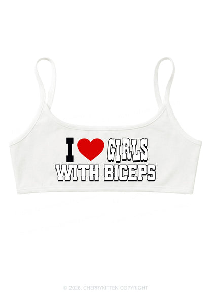 I Love Girls With Biceps Y2K Super Crop Cami Cherrykitten