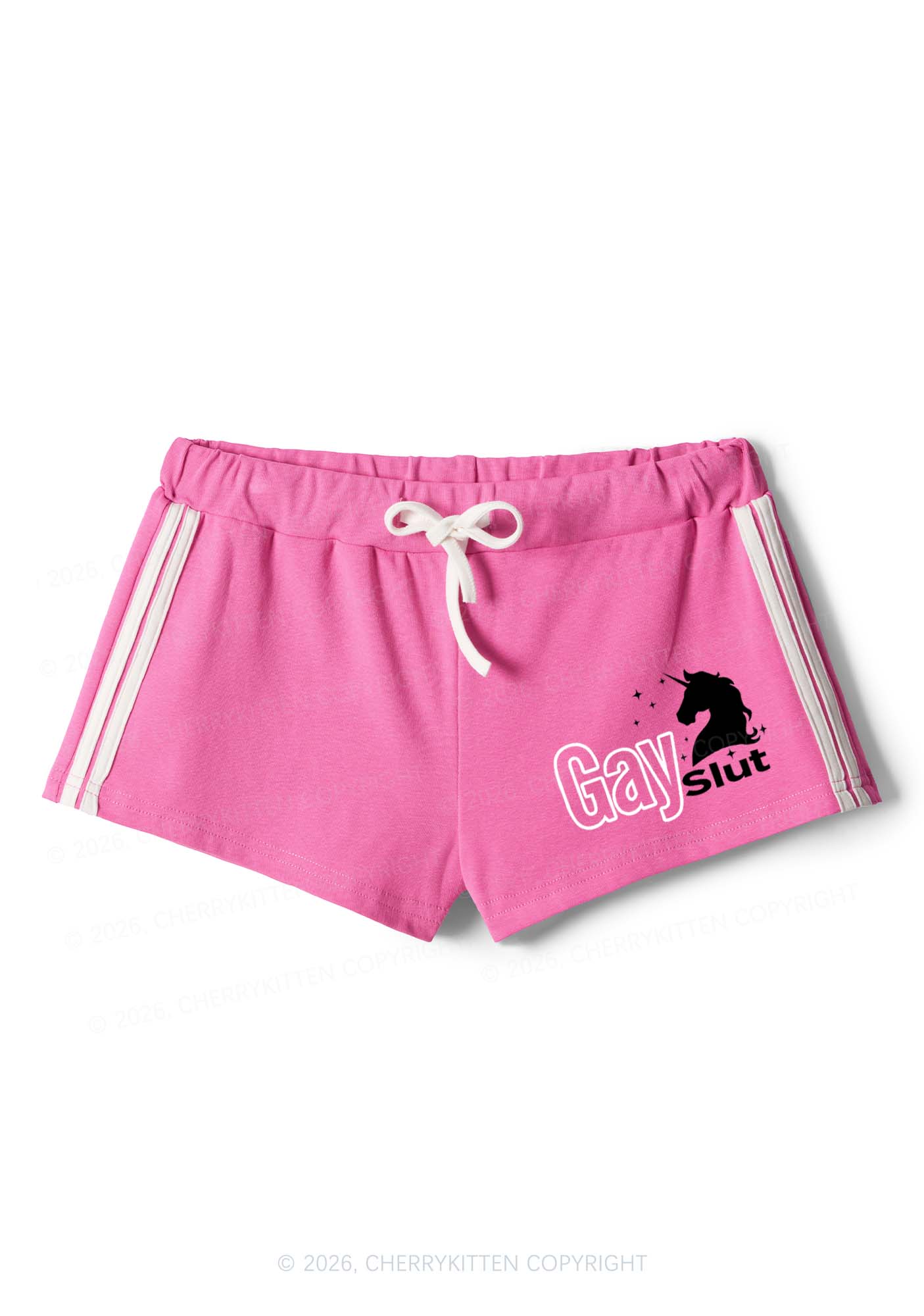 Gay Slxt Unicorn Pride Y2K Drawstring Mini Shorts Cherrykitten