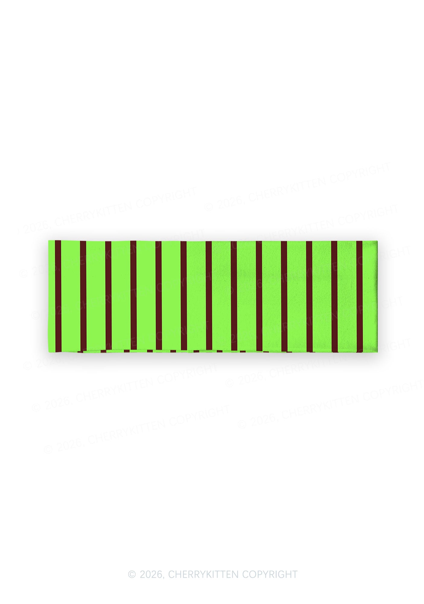 Green Brown Stripes Y2K Print Headband Cherrykitten