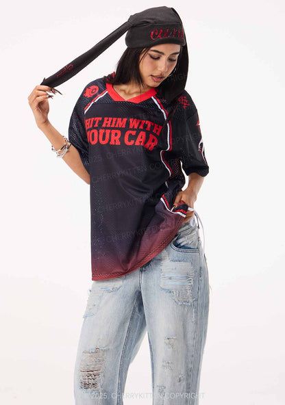 Custom Hit Him Y2K Mesh Jersey Shirts Cherrykitten