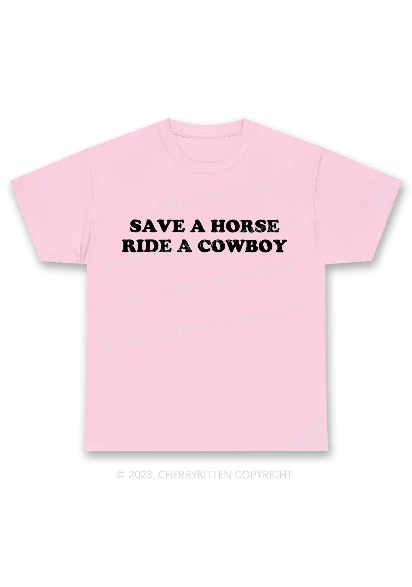 Save A Horse Ride A Cowboy Y2K Chunky Shirt Cherrykitten