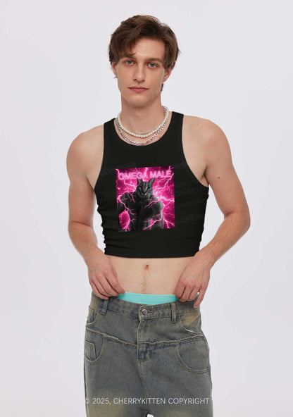 Omega Male Y2K Crop Tank Top Cherrykitten