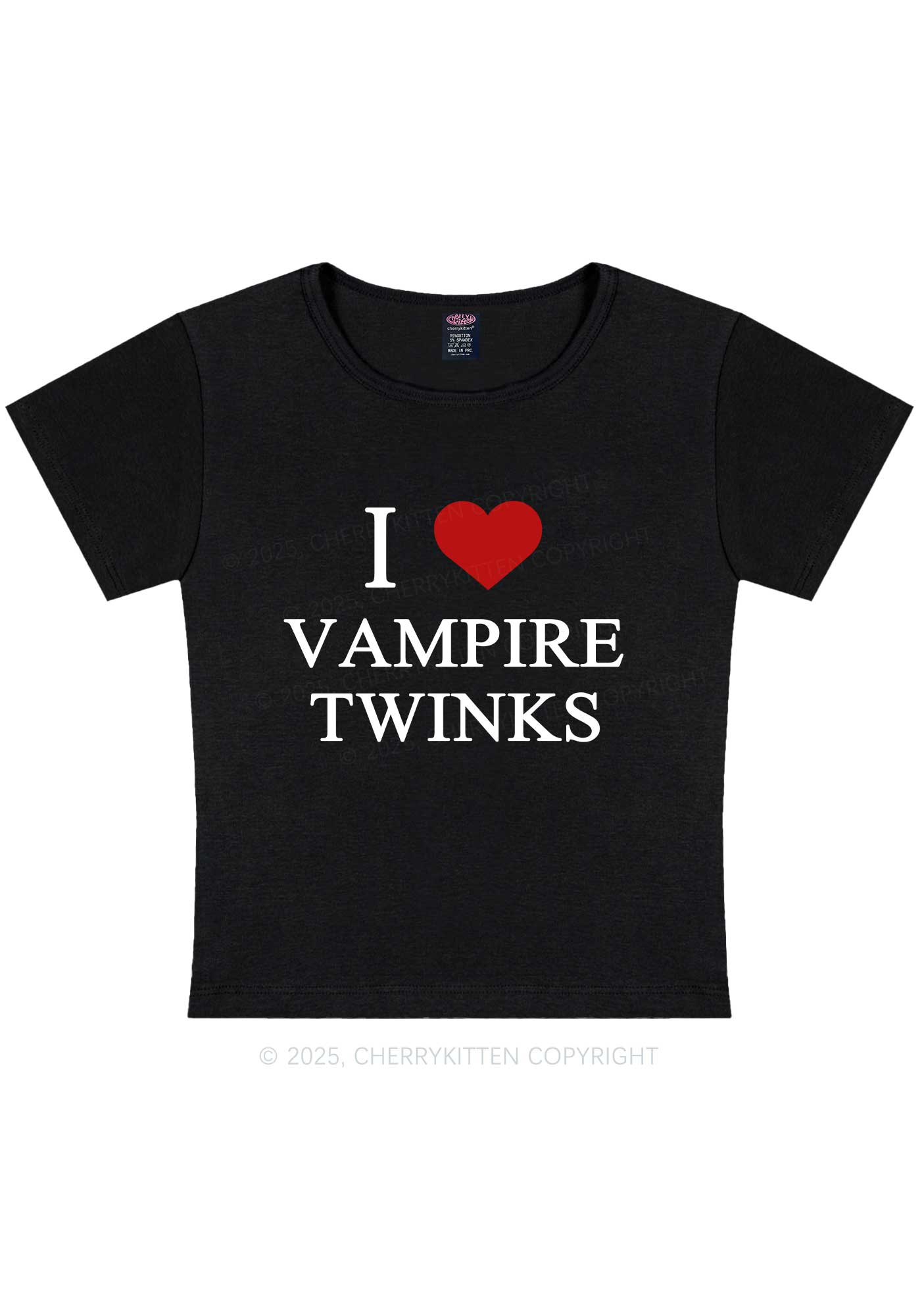 I Love Vampire Twinks Y2K Baby Tee Cherrykitten