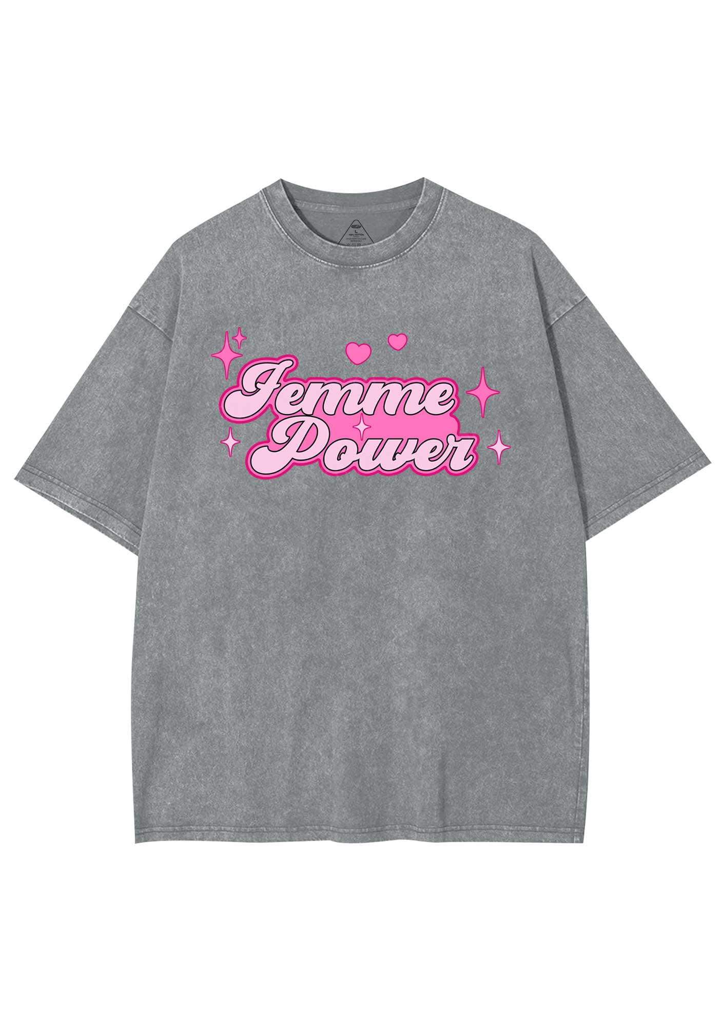Femme Power Y2K Shirts Washed Tee Cherrykitten