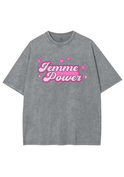 Femme Power Y2K Shirts Washed Tee Cherrykitten