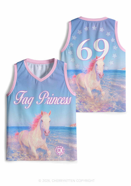 Blue Fag Princess Horse Pride Y2K Sport Jersey Tank Cherrykitten