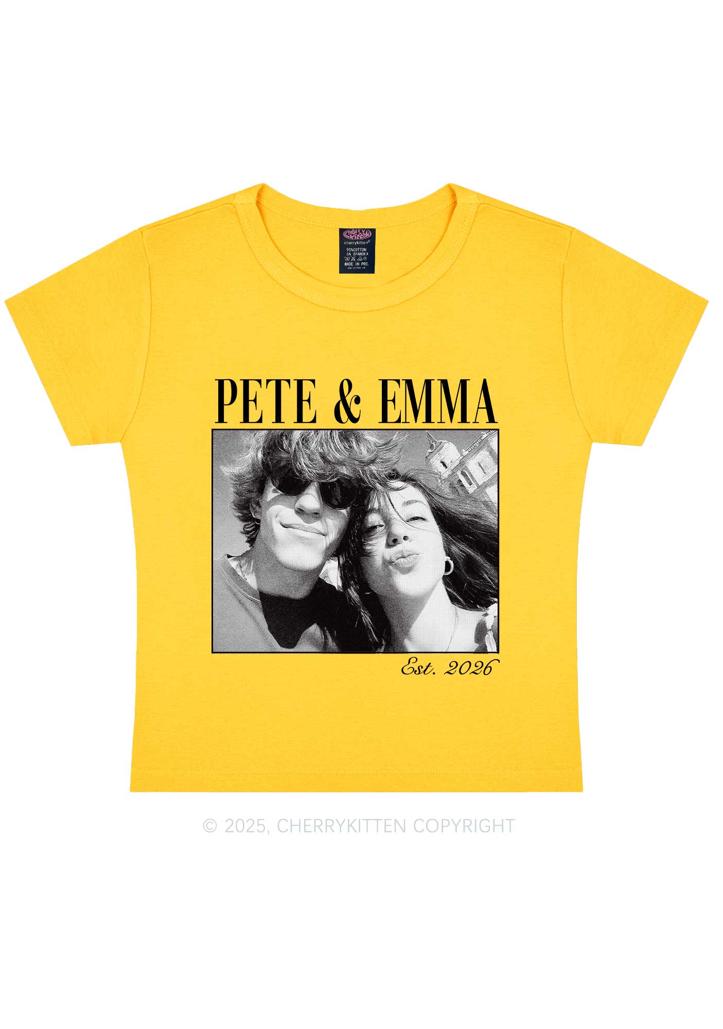 Custom Lover Photo Y2K Baby Tee Cherrykitten