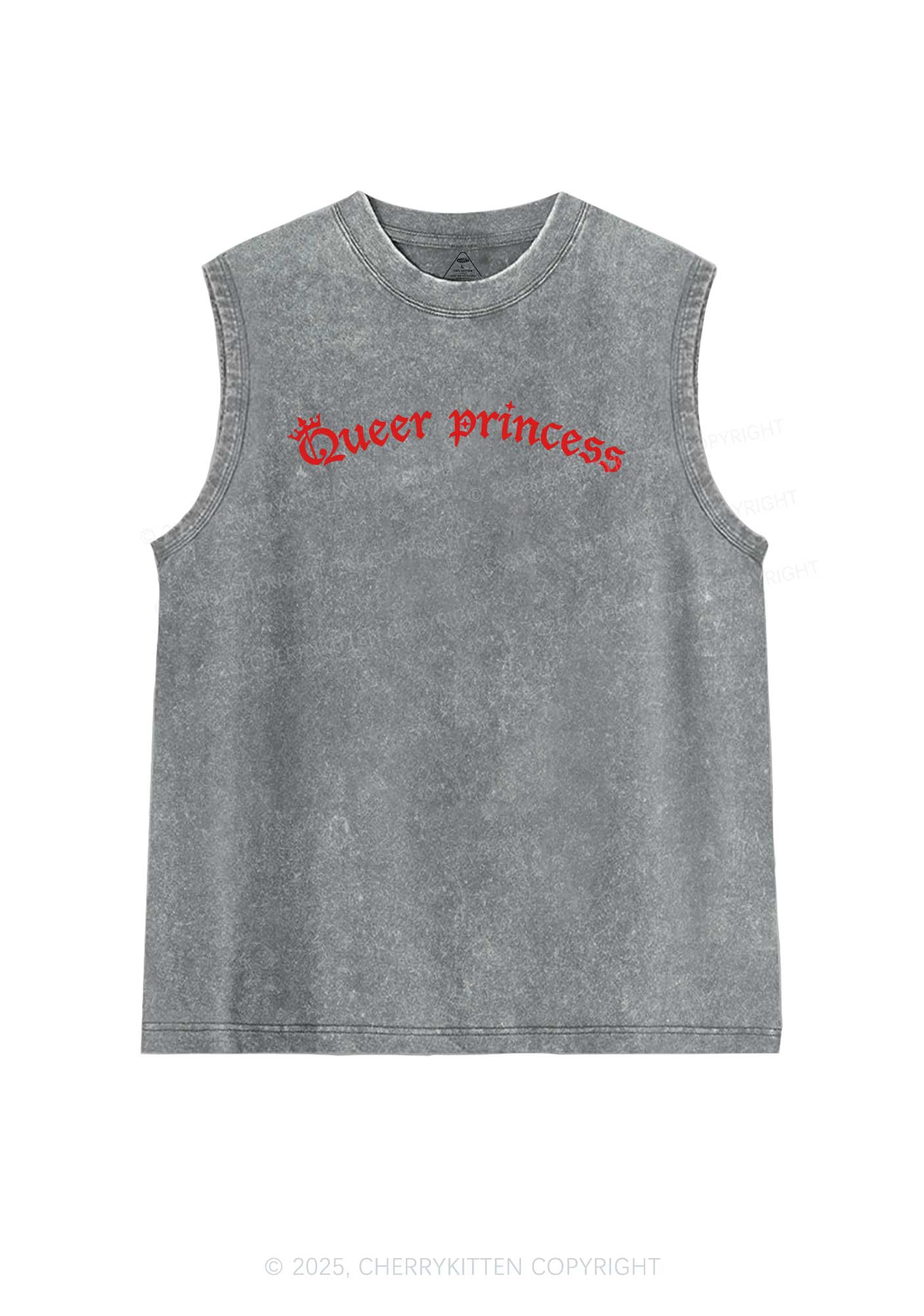 Gothic Queer Princess Pride Y2K Washed Muscle Tank Cherrykitten