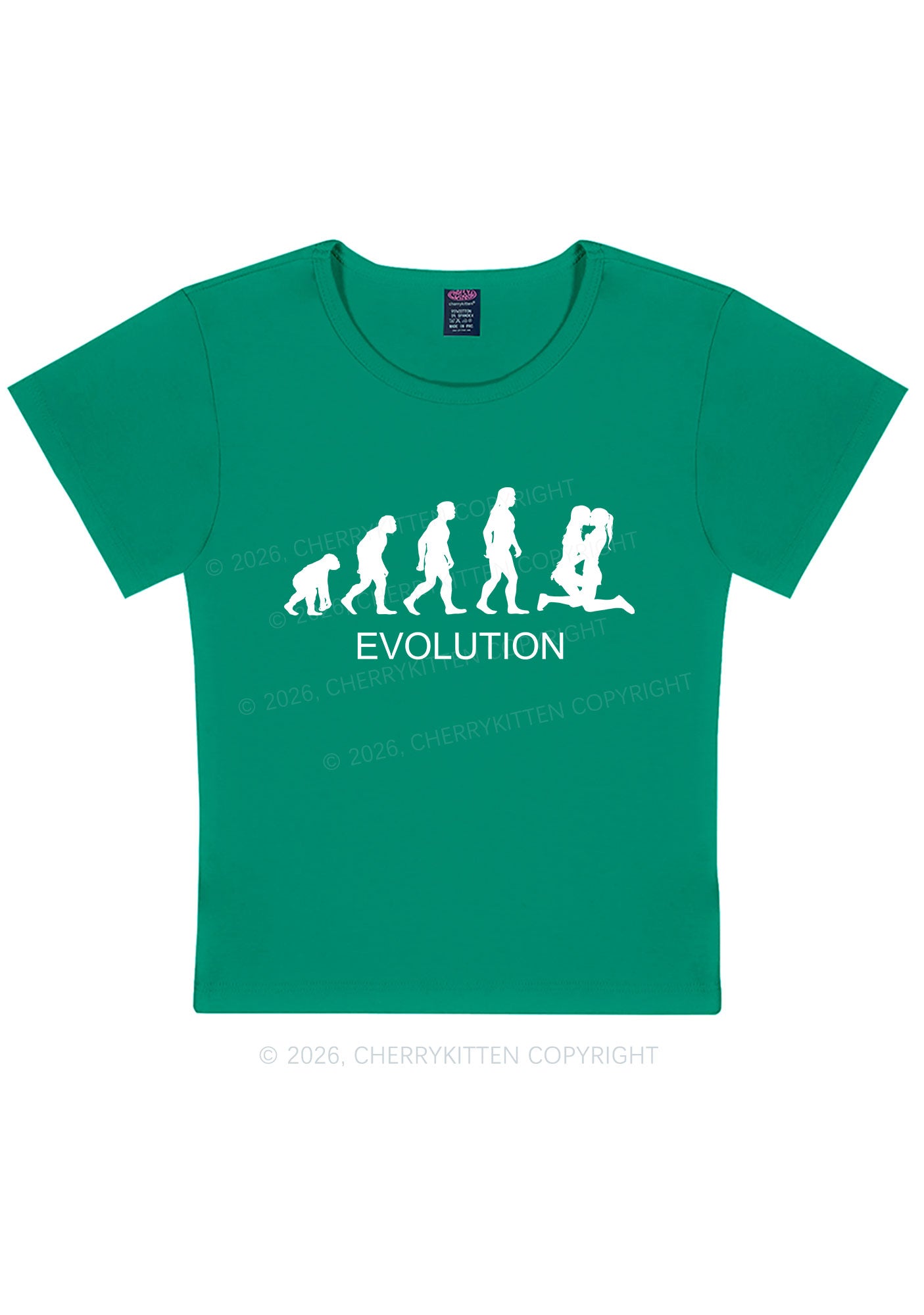 Lesbian Evolution Pride Y2K Baby Tee Cherrykitten
