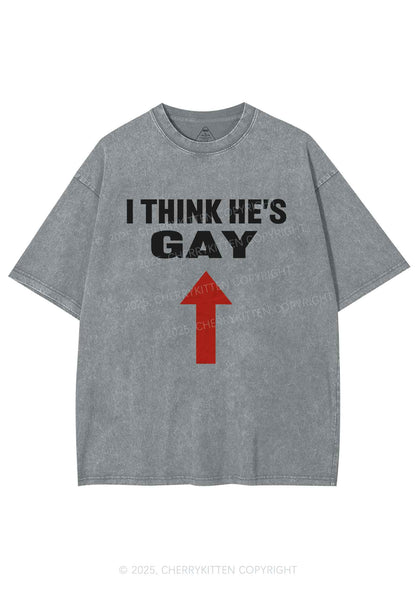 He Is Gay Y2K Shirts Washed Tee Cherrykitten