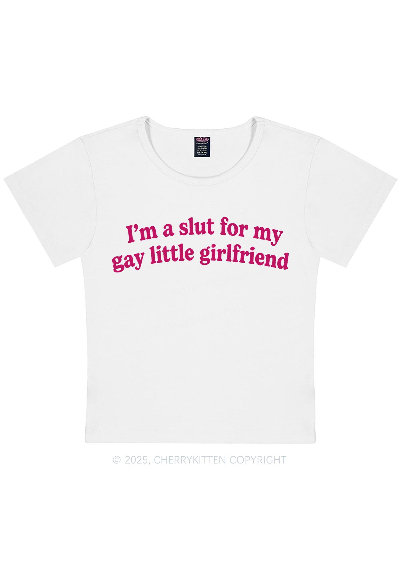 Slxt For My Gay GF Valentine's Day Y2K Baby Tee Cherrykitten