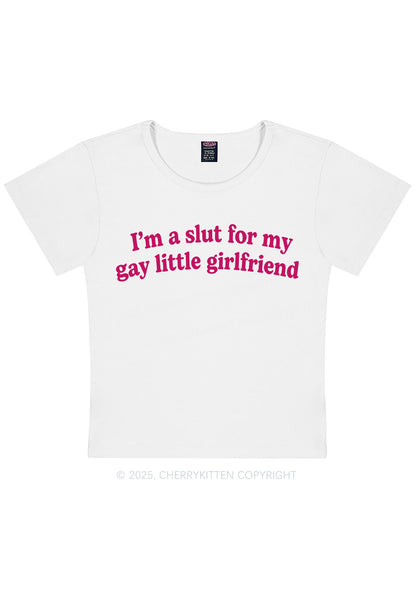 Slxt For My Gay GF Valentine's Day Y2K Baby Tee Cherrykitten