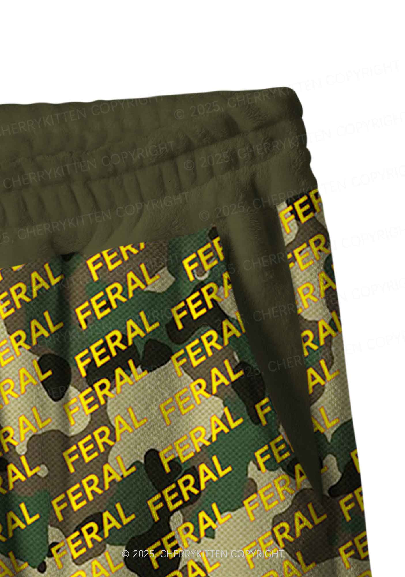 Wild Camouflage Feral Y2K Fleece Long Sleeve Pajama Set Cherrykitten