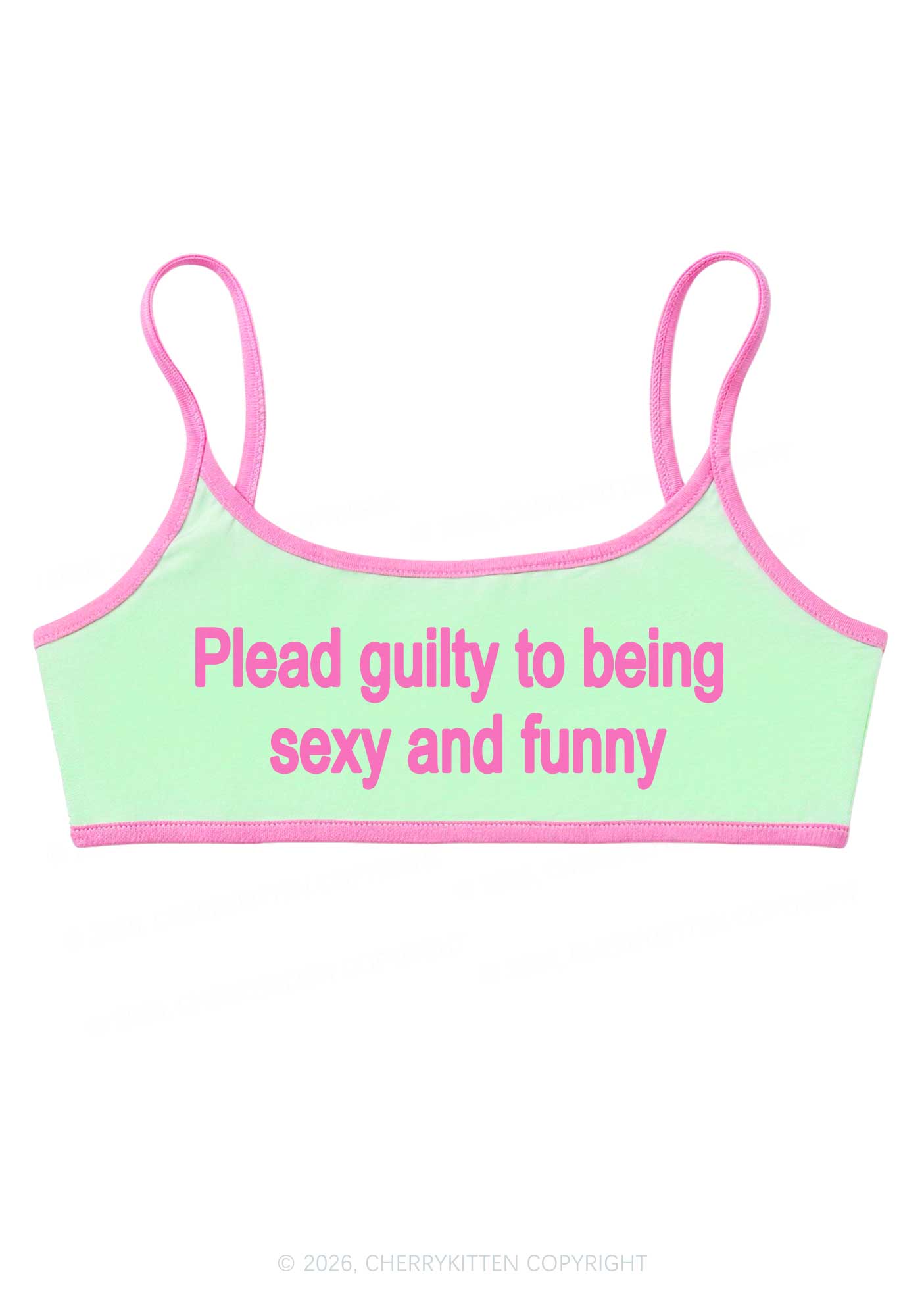 Plead Guilty To Being Funny Y2K Super Crop Cami Cherrykitten