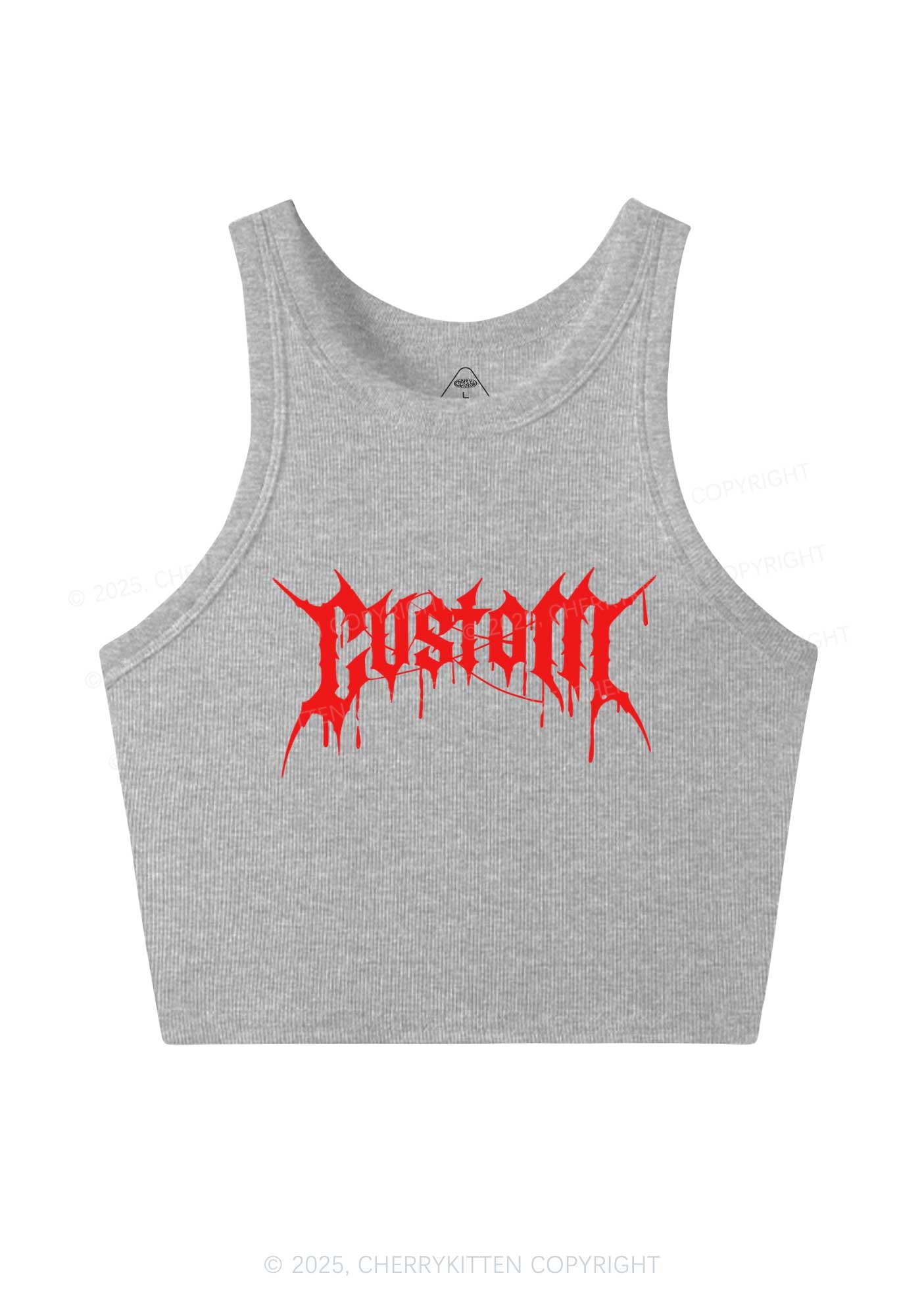 Custom Font Art Y2K Crop Tank Top Cherrykitten