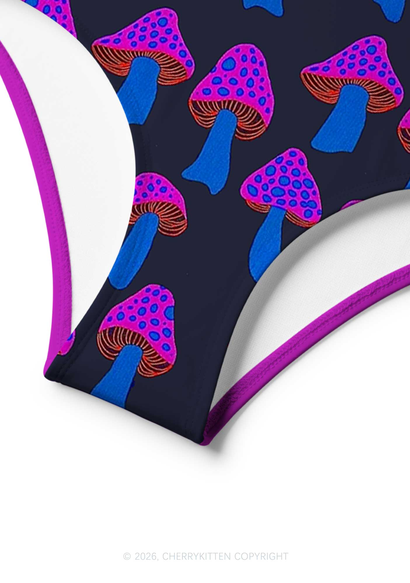 Blue Mushroom Y2K Print Bikini Set Cherrykitten