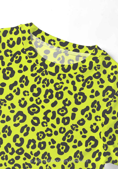 Neon Leopard Y2K Mesh Crop Top Cherrykitten