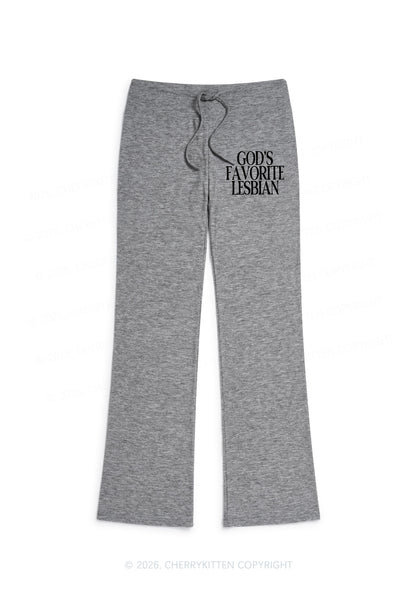 Gods Favorite Lesbian Pride Y2K Low Rise Drawstring Flare Pants Cherrykitten