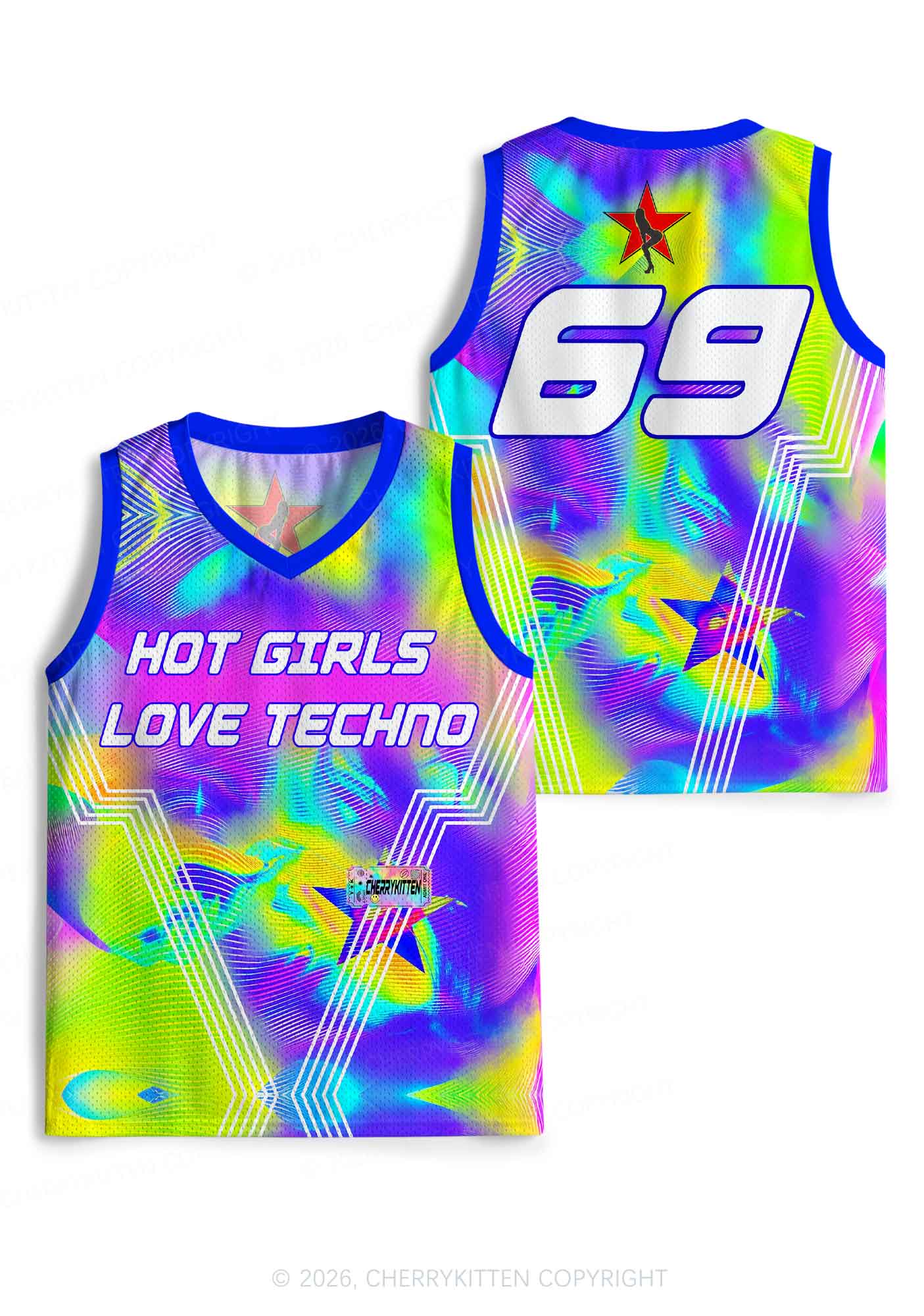 Hot Girls Love Techno Thermal Y2K Sport Jersey Tank Cherrykitten