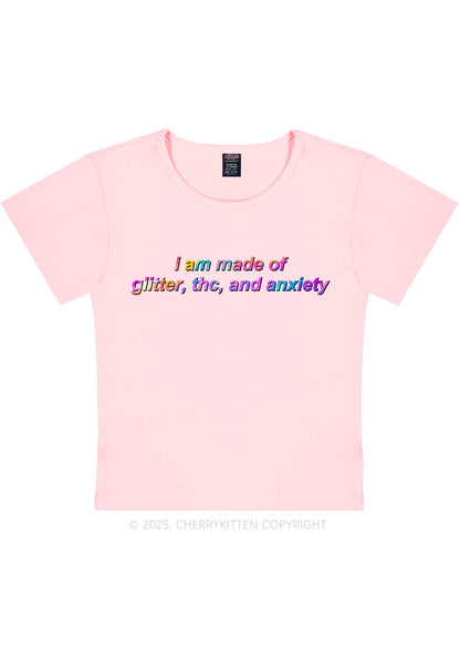 Made Of Glitter And Anxiety Y2K Baby Tee Cherrykitten